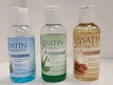 Lot of 3  Satin Smooth Waxing Products  Cleanser  Cool  Release  4 oz.