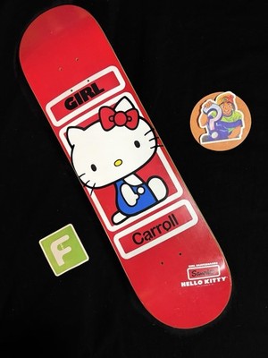 RARE Mike Carroll Red Hello Kitty Sanrio Girl Skateboard Deck 7.75