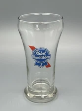 Pabst Blue Ribbon Beer Sham Glass / Vtg Barware Advertising / Man Cave Bar Gift