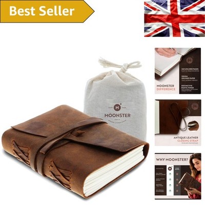 Elegantes Vintage Leder Journal für Damen & Herren - personalisierter 240 Seiten Notizblock