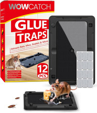 Sticky Mouse Traps Indoor for Home - 12 Pack Glue Traps for Roaches, Spider, Liz