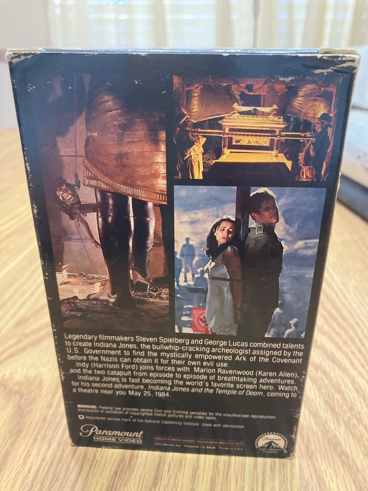Rare Beta Max Video Tape Indiana Jones RAIDERS OF THE LOST ARK Small Box Betamax - Image 2 of 3