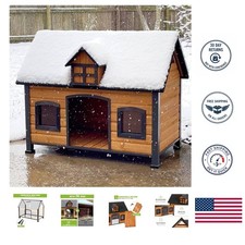 Outdoor Dog Shelter with Insulated Metal Frame and Easy Cleaning Design