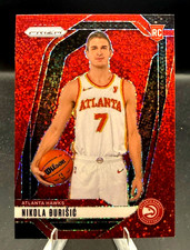 2024-25 Panini Prizm Nikola Durisic #229 Red Sparkle Prizm Rookie (RC) ATL Hawks