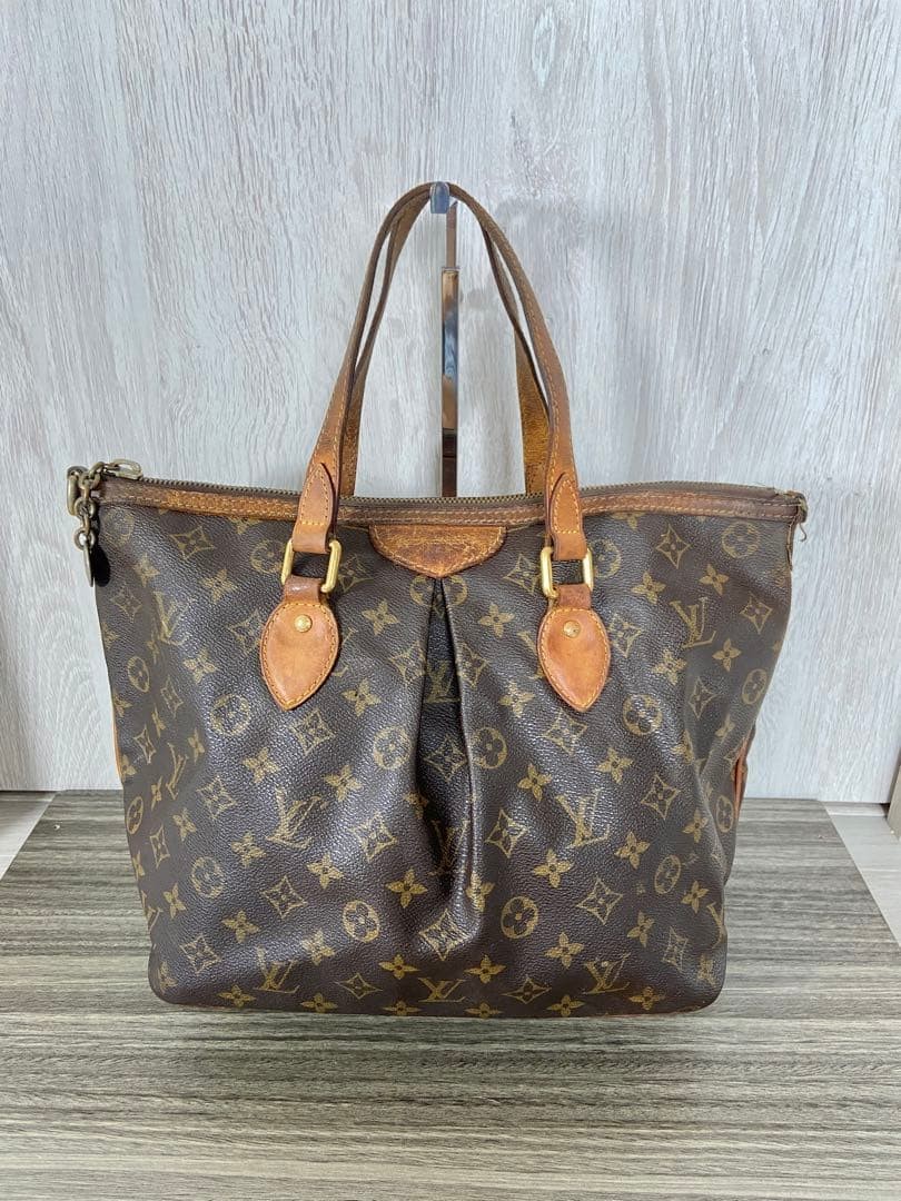 Louis Vuitton Monogram Palermo GM Tote Bag Leather Shoulder Used
