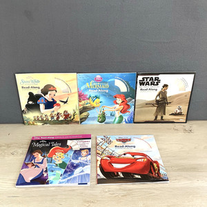 Disney Set of 5 Read-Alongs With CD (7 Stories Total) Princesses Cars Star Wars