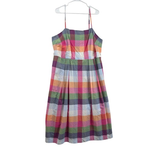 Kate Spade X Target Plaid Midi Dress XXL 2XL Pockets Preppy Beach