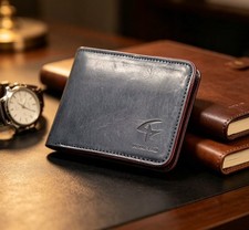 Genuine Leather Wallet Mens Slim Bifold Card Holder Billfold Pocket