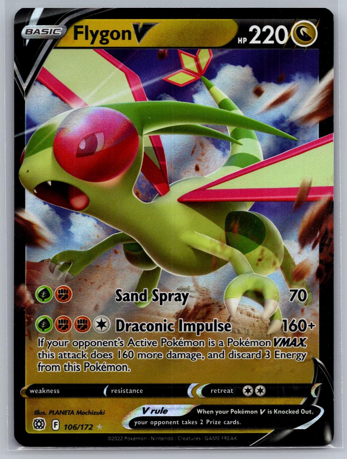 Flygon V 106/172 Holo V Rare Brilliant Stars Pokemon Near Mint