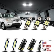 LED Interior Car Lights for Honda-Pilot-2009-2015: 17 Piece Kit White LED