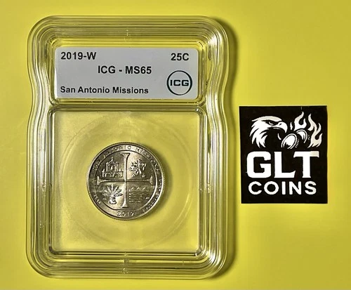 2019 W San Antonio Missions 25C ✦ ICG MS65 ✦ Rare West Point Issue