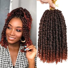 Zoewan Passion Twist Crochet Hair 10 Inch Pre-twisted Looped Ombre Copper