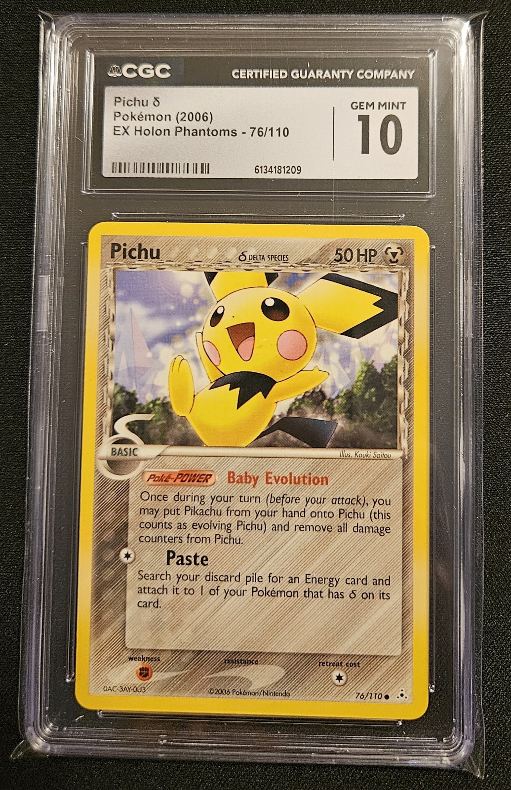 Pokémon Pichu EX Holon Phantoms 76/110 Delta Species CGC Gem Mint 10 2006