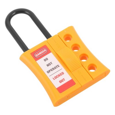 Yellow Nylon Lockout Hasp for Safety Compliance and Electrical Panel Maintenance