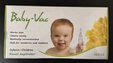 Baby-Vac Nasal Aspirator Safe for Newborns and Toddlers Sealed / New