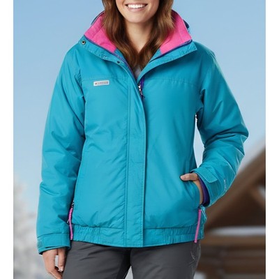 Columbia Women's Medium Vintage Bugaboo Jacket Teal Pink Purple Ski 90s