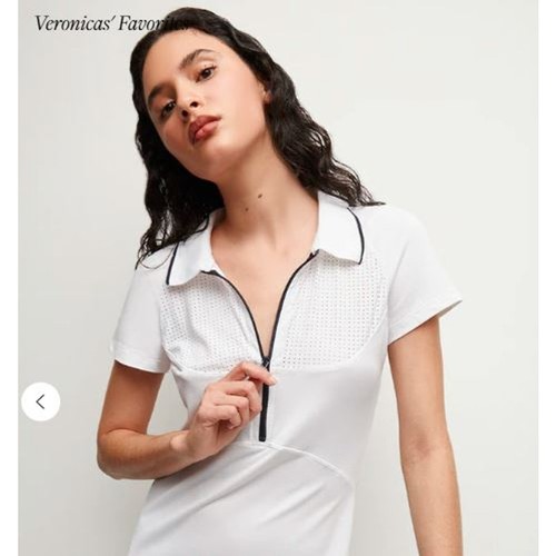 Veronica Beard L'Etoile Sport Zip Polo Dress White Navy M NWT 195 White - Picture 6 of 6