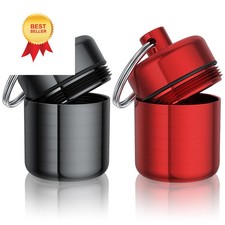 Ear Plug Carrying Case Keychain 2 Pack , Small 1 Count Pack of 2 , Grey Red