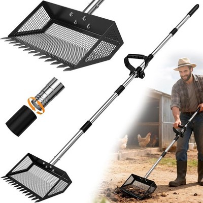 4 In 1 Hühnerstall Zubehör, Einstellbare Siebschaufel, Hühnerkotschaufel 190.0cm