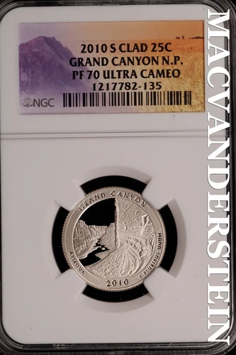 2010-S Clad Grand Canyon NP Quarter - NGC PF 70 Ultra Cameo - Scarce  #SLG694