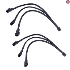 3 Way 4 Pin PWM Fan Splitter Cable,12 inch PC Fan Extension Cable, CA PWM Fan