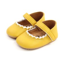 Baby Girls Mary Jane Flats Shoes, Yellow, 11CM