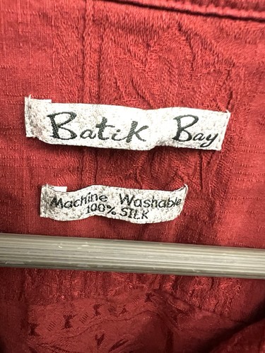 Batik Bay Hawaiian Shirt Button Up Short Sleeve 100% Silk Men's Size 3XLT Red - Picture 3 of 16