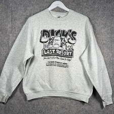Vintage 90s Dicks Last Resort Restaurant Sweatshirt Mens Size L 21x25 Gray