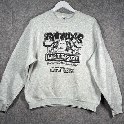 Vintage 90s Dicks Last Resort Restaurant Sweatshirt Mens Size L 21x25 Gray