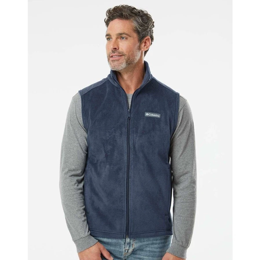 COLUMBIA Men's Steens Mountain Fleece Vest Medium Navy Blue Full Zip NWOT