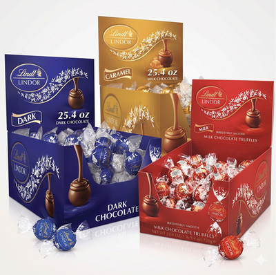 Lindt Lindor Milk Chocolate Truffles-  60 Count - Caramel/Dark/Milk