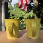 LOT OF 2 Yellow Harvest Gold Retro Color Large 16 Ounce Ceramic Mugs — photo 3