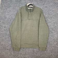 Orvis Sweater Mens XL Green Fleece Pullover Sweatshirt 1/4 Zip Casual Warm