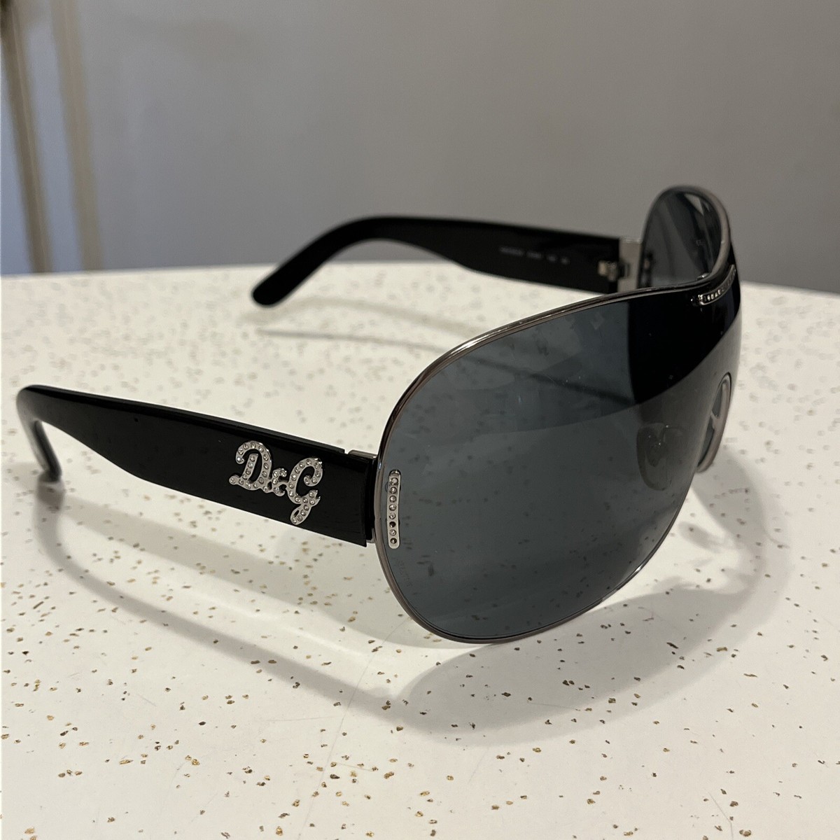 Dolce & Gabbana Shield Crystal Sunglasses D&G 6022-B 079/87