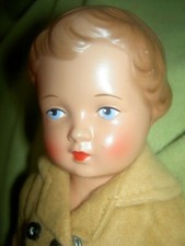 Adorable antique German, originally dressed, jointed celluloid boy doll, HANS