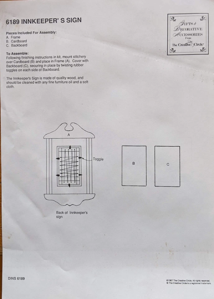 Kit de bordado de letreros Inn Keepers Love Laughter Friends Welcome Creative Circle Foto 2 de 4