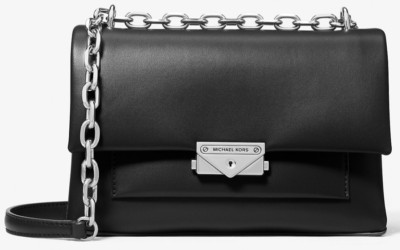 Michael Kors Cece Medium Shoulder Bag Black Faux Leather 35S3S0EF8O NWT $538