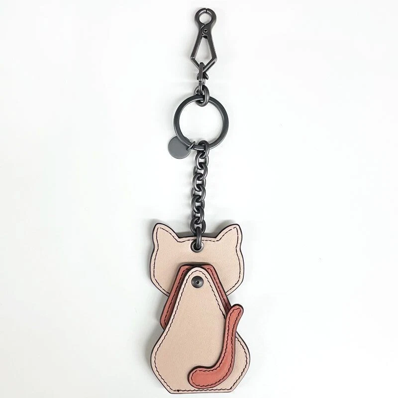 New BOTTEGA VENETA Cat Keyring Key Chain Pink Leather Bag Charm w/pouch - Image 3 of 4