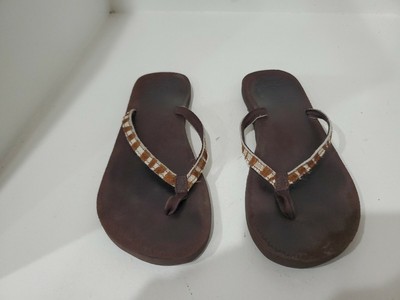reef leopard print flip flops