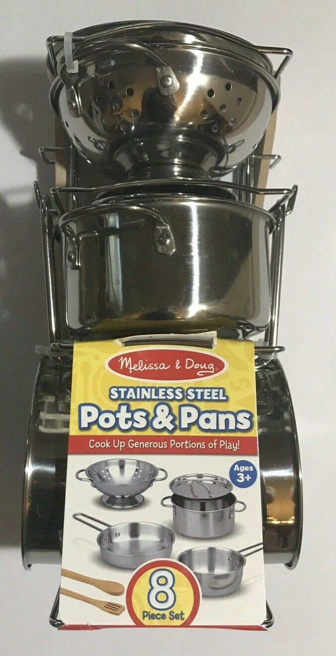 melissa and doug stainless steel pots and pans