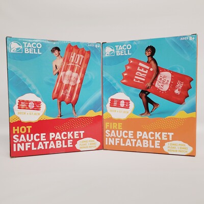 Taco Bell FIRE SAUCE or HOT SAUCE Packet Pool Float Inflatable 30 x 57.8  NEW