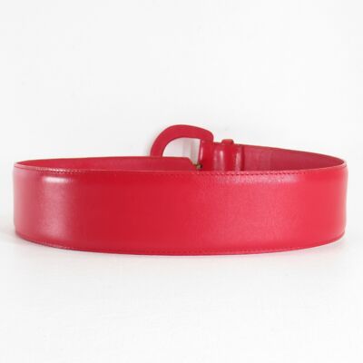 Charter Club Belt Genuine English Saddle Hide Leather in Red Vintage Laura Ashley Red English Saddle Hide Leather Belt  main image 4