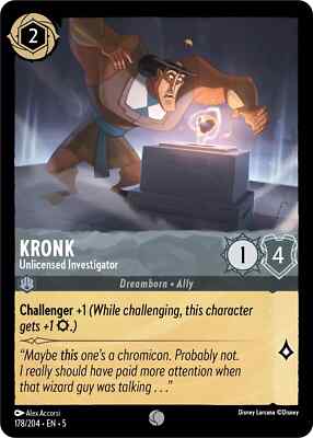 FOIL Kronk - Unlicensed Investigator 178/204 Common Shimmering Skies Lorcana Eng