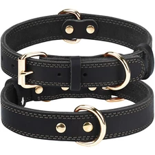 Joytale Leather Dog Collar, Heavy Duty Soft Collars with Metal Buckle