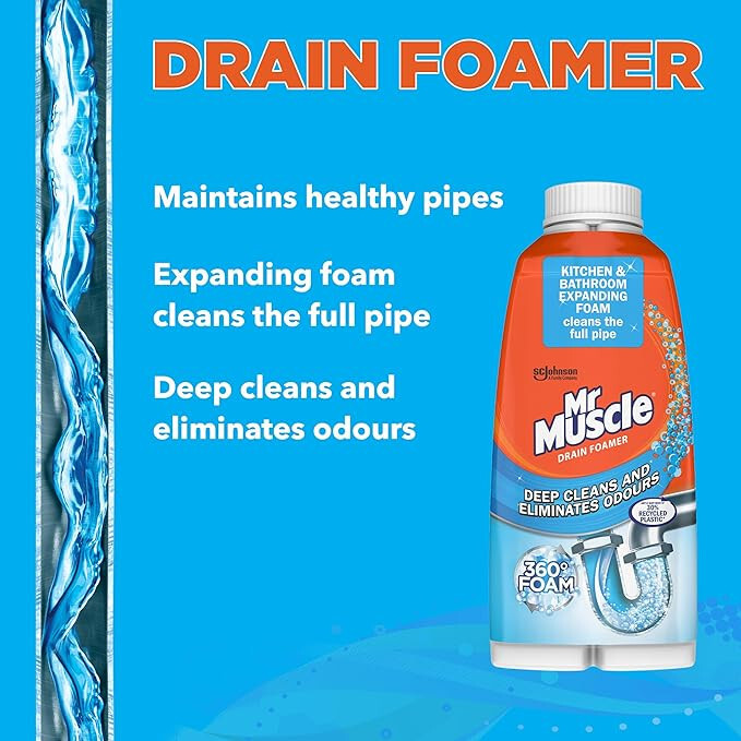 Mr Muscle Drain Foamer, Drain Cleaning Foam to Unblock & Eliminate Odour, 500 ml eBay