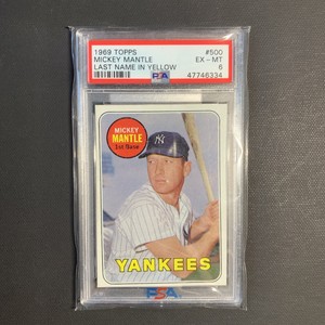 Mickey Mantle 1969 Topps #500 Base (Last Name in Yellow) Price Guide ...