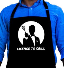 License to Grill Cooking BBQ Funny Apron Gift for Dad or Grandpa by ApronMen