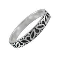 Sterling Silver Geometric Marquise Band Ring