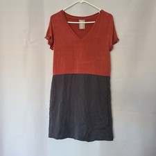 Anthropologie Dolan Left Coast Collection S Orange Gray Color Block Shift Dress
