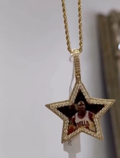 "FOTO PRÓPRIA PERSONALIZADA" Pingente Masculino de Prata Estrela Memorével Simulado Diamante - Imagem 4 de 4
